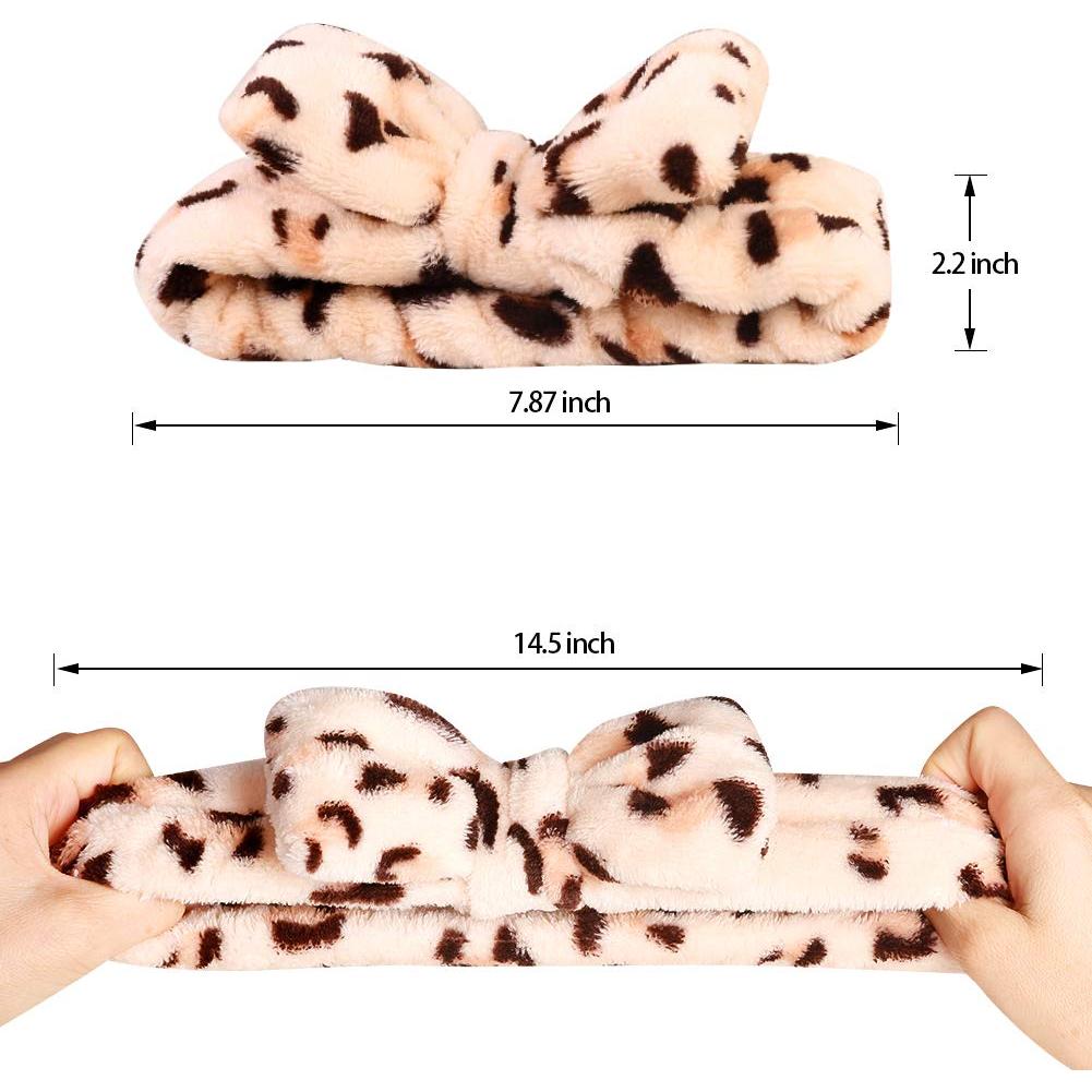 Paquete de 8 diademas de felpa coral Hishexin para spa y maquillaje