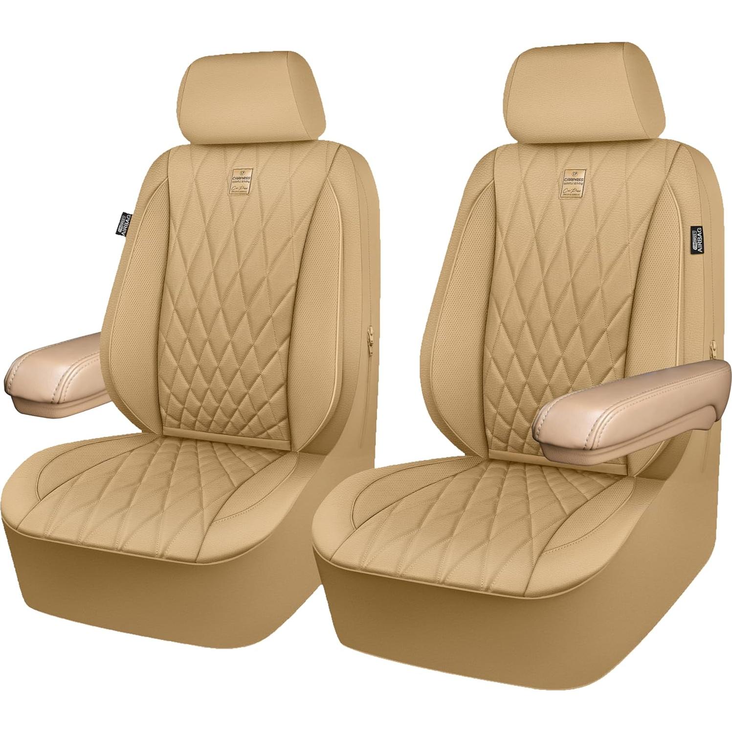 Funda de Asiento de Coche CAR PASS Beige PU Impermeable