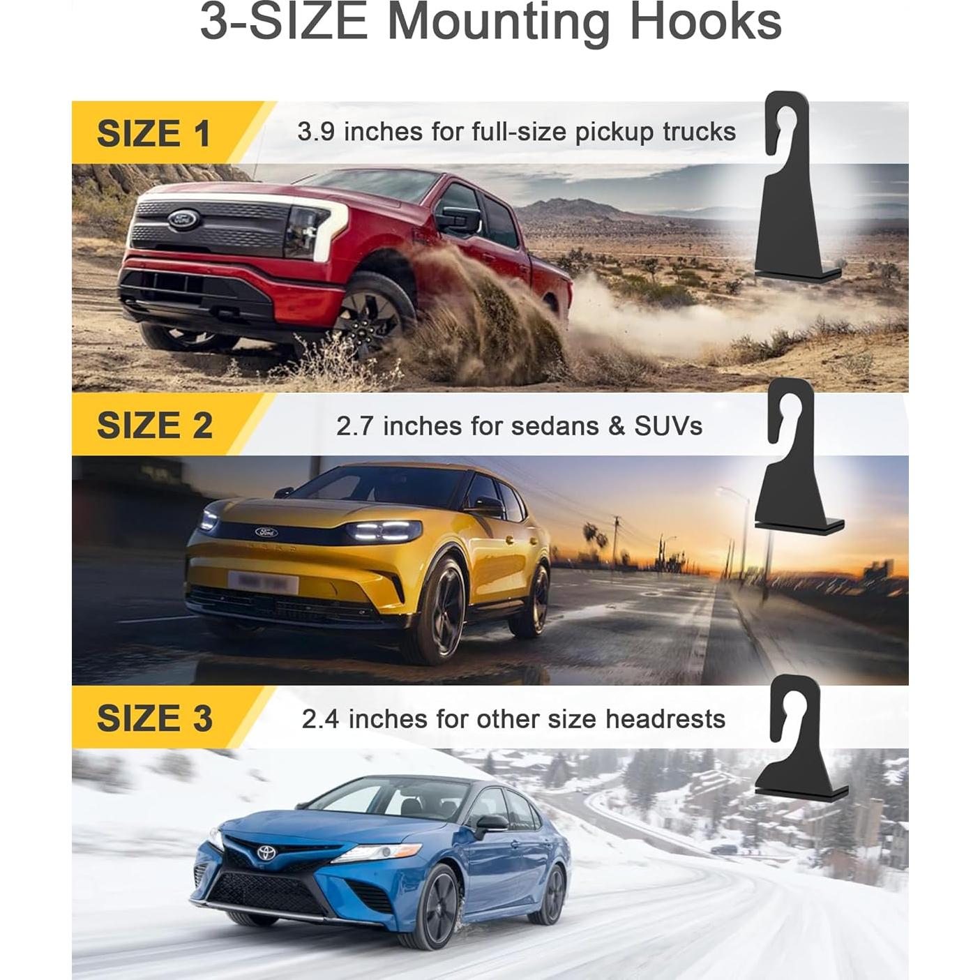 Soporte para Taza de Reposacabezas TRIZEPSSEIL 2PCS Negro