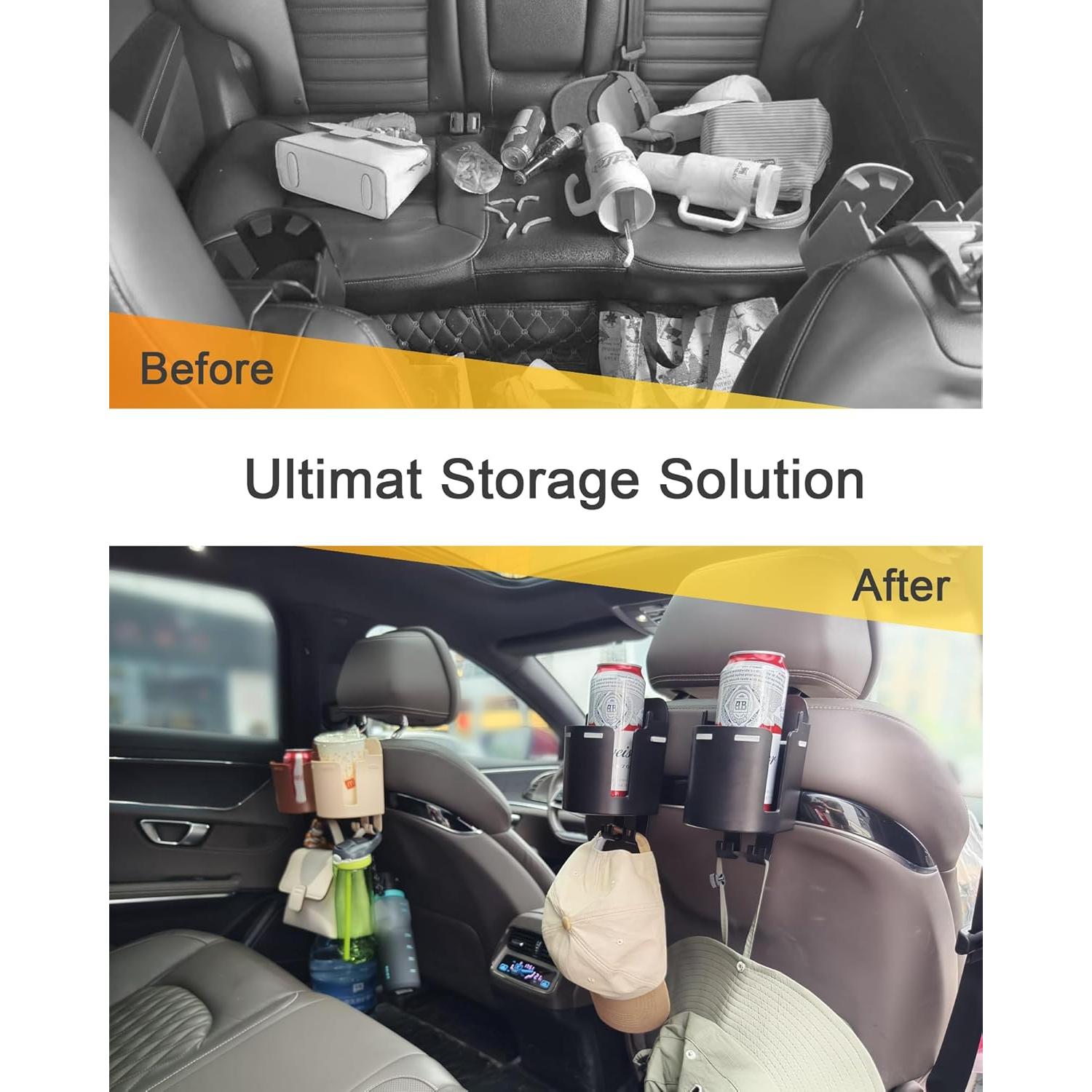 Soporte para Taza de Reposacabezas TRIZEPSSEIL 2PCS Negro