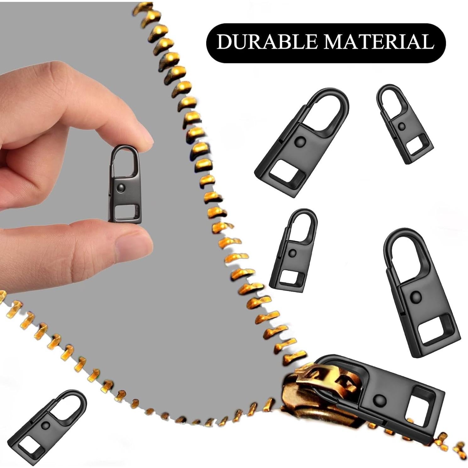 Kit de Reparación de Cremalleras 8 Piezas Metal WILLBOND Negro