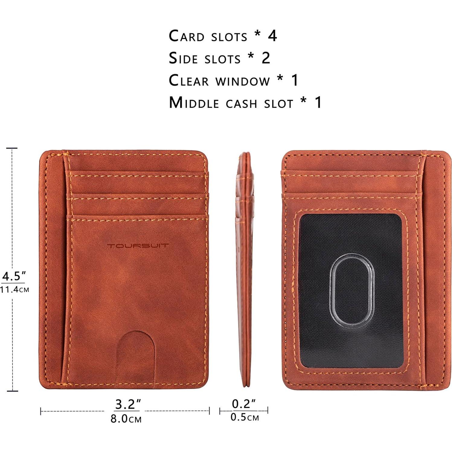 Cartera Minimalista Slim TOURSUIT con Bloqueo RFID Marrón