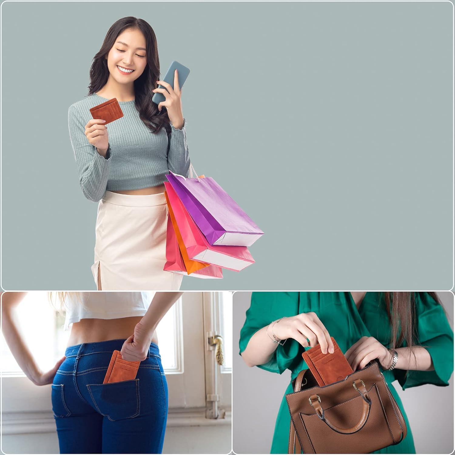 Cartera Minimalista Slim TOURSUIT con Bloqueo RFID Marrón