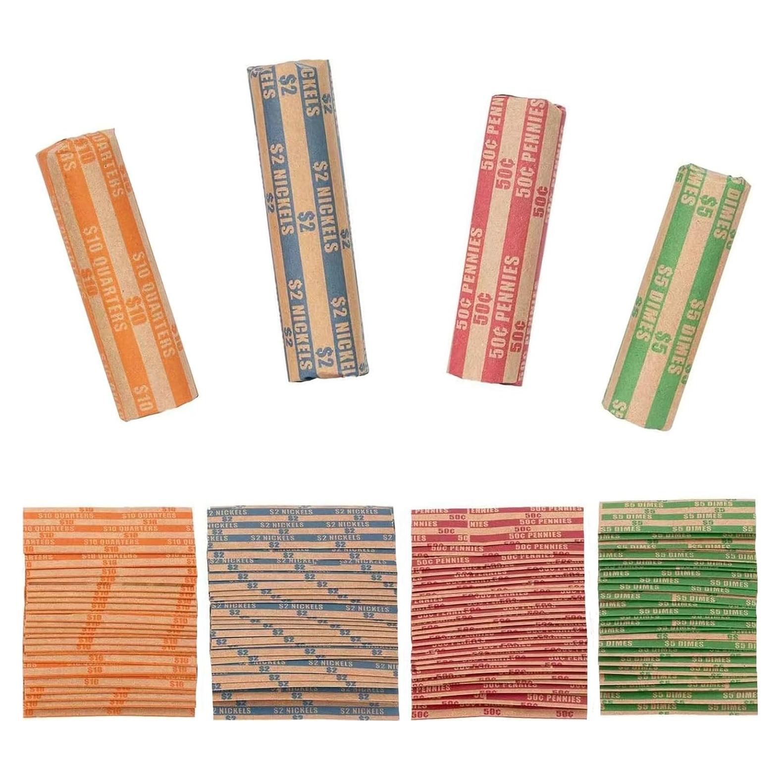 Envolturas de Monedas Sumerfnt 100 Variadas de Papel Kraft