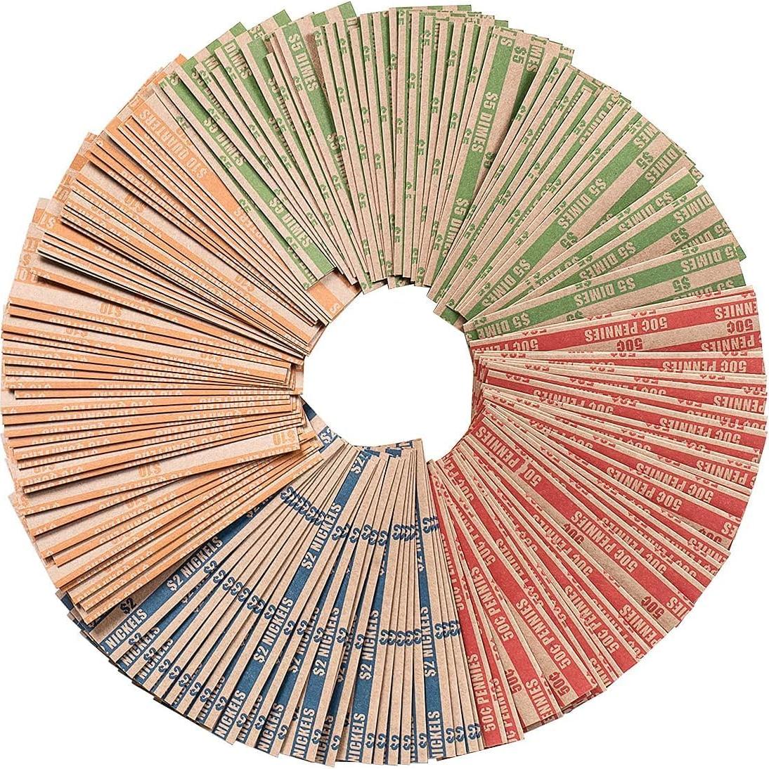 Envolturas de Monedas Sumerfnt 100 Variadas de Papel Kraft