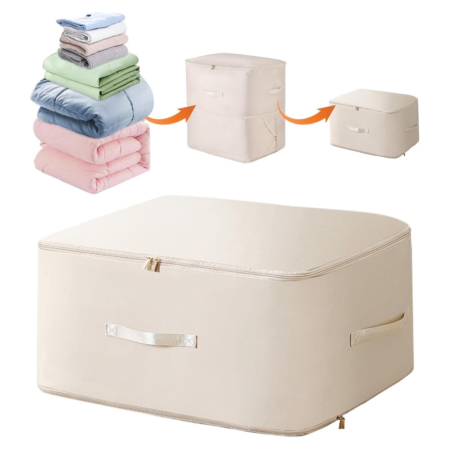Organizador de Compresión Hoiuter Extra Grande Beige 54x42x60cm