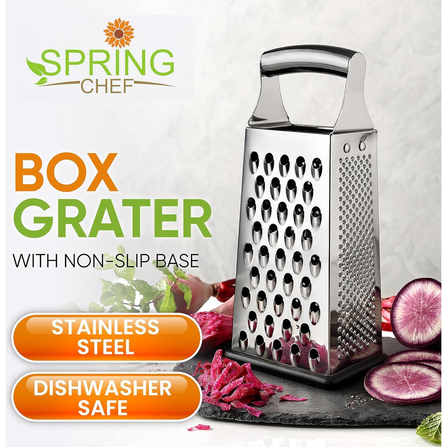 Rallador de Queso Grande Spring Chef de Acero Inoxidable