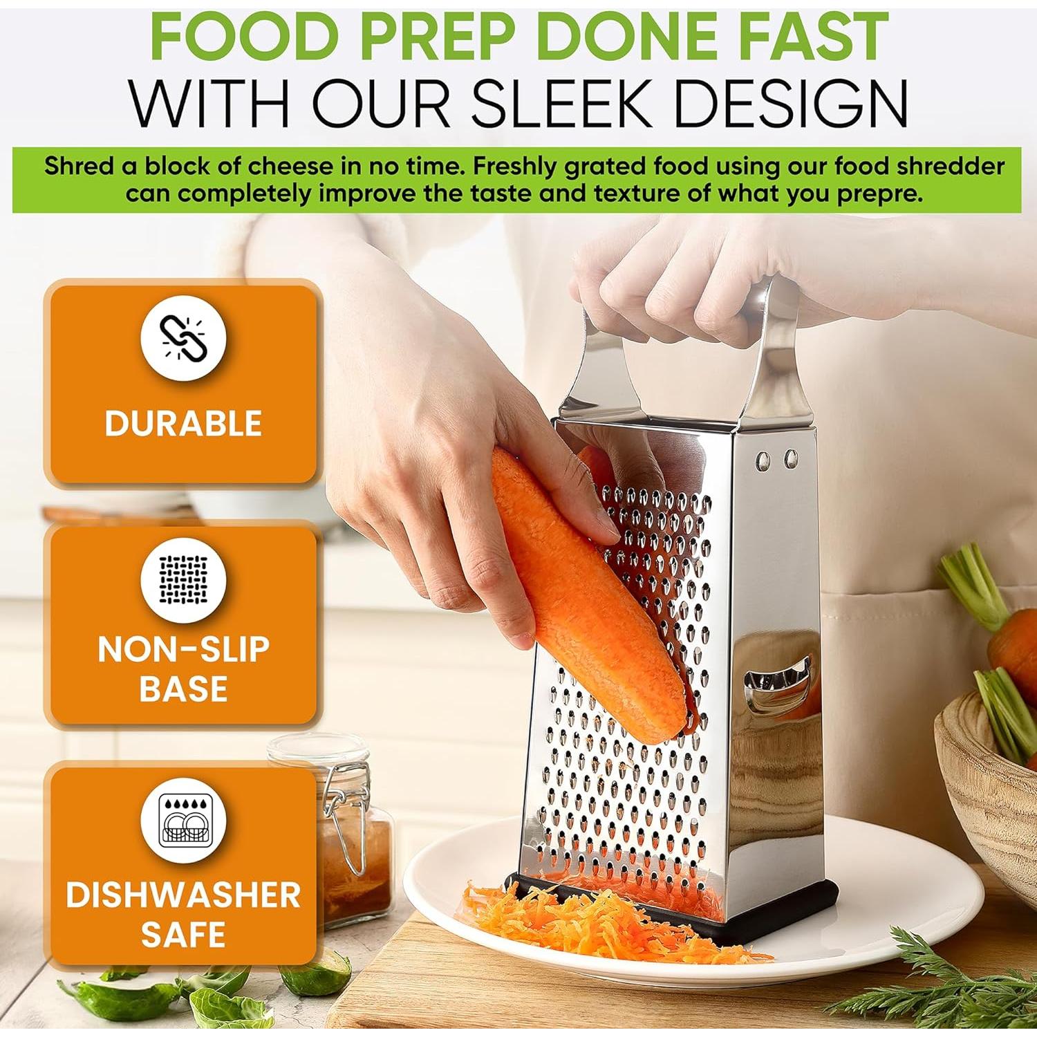 Rallador de Queso Grande Spring Chef de Acero Inoxidable