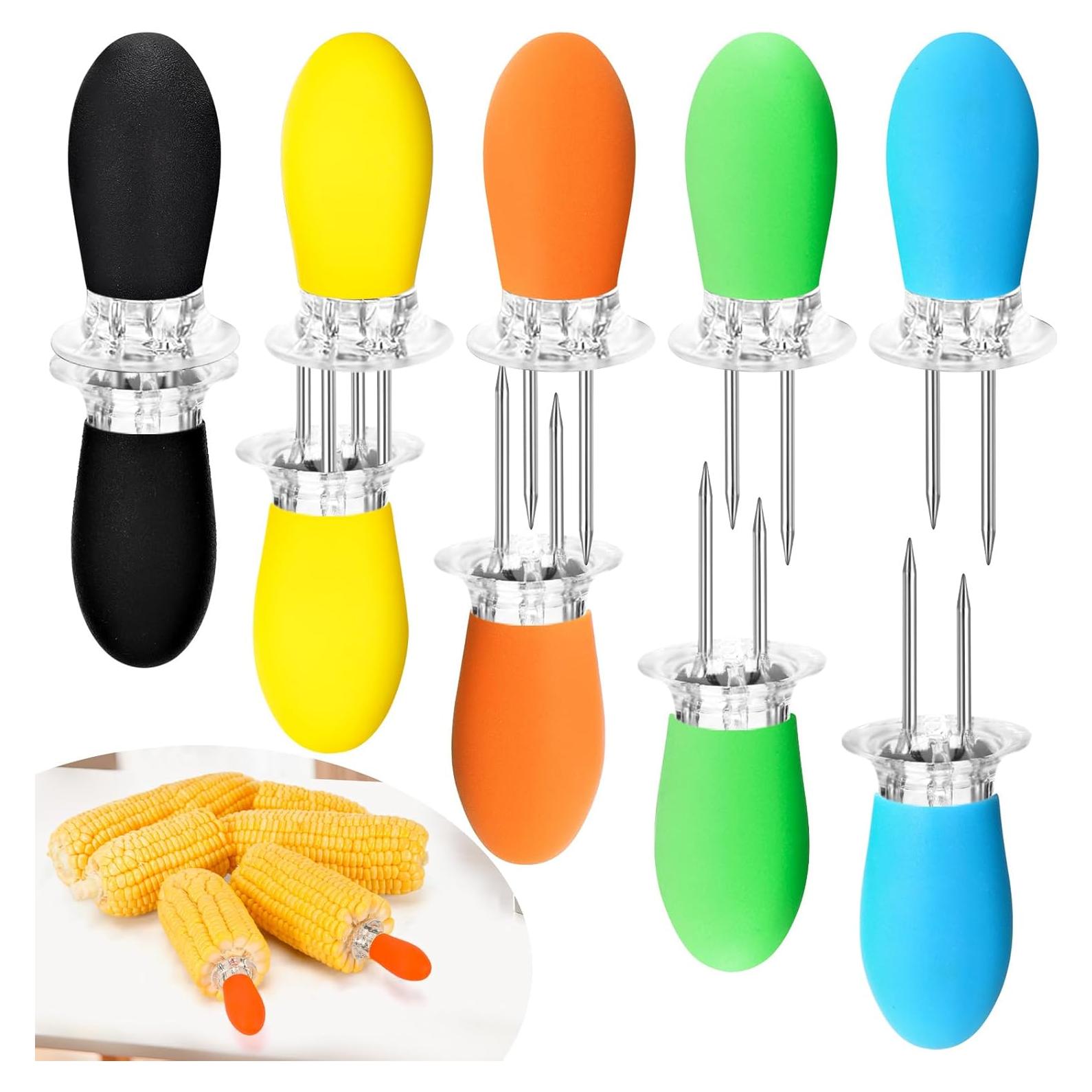 10 Piezas Sujetadores de Mazorcas de Maíz AUGHOA, Acero Inoxidable