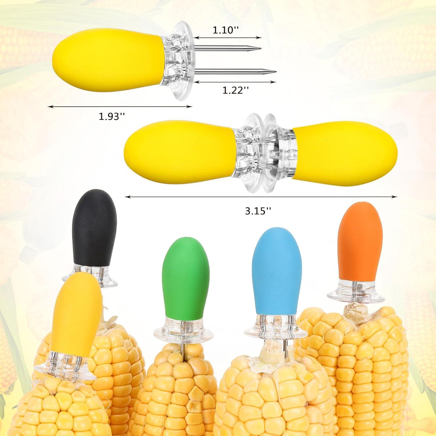 10 Piezas Sujetadores de Mazorcas de Maíz AUGHOA, Acero Inoxidable