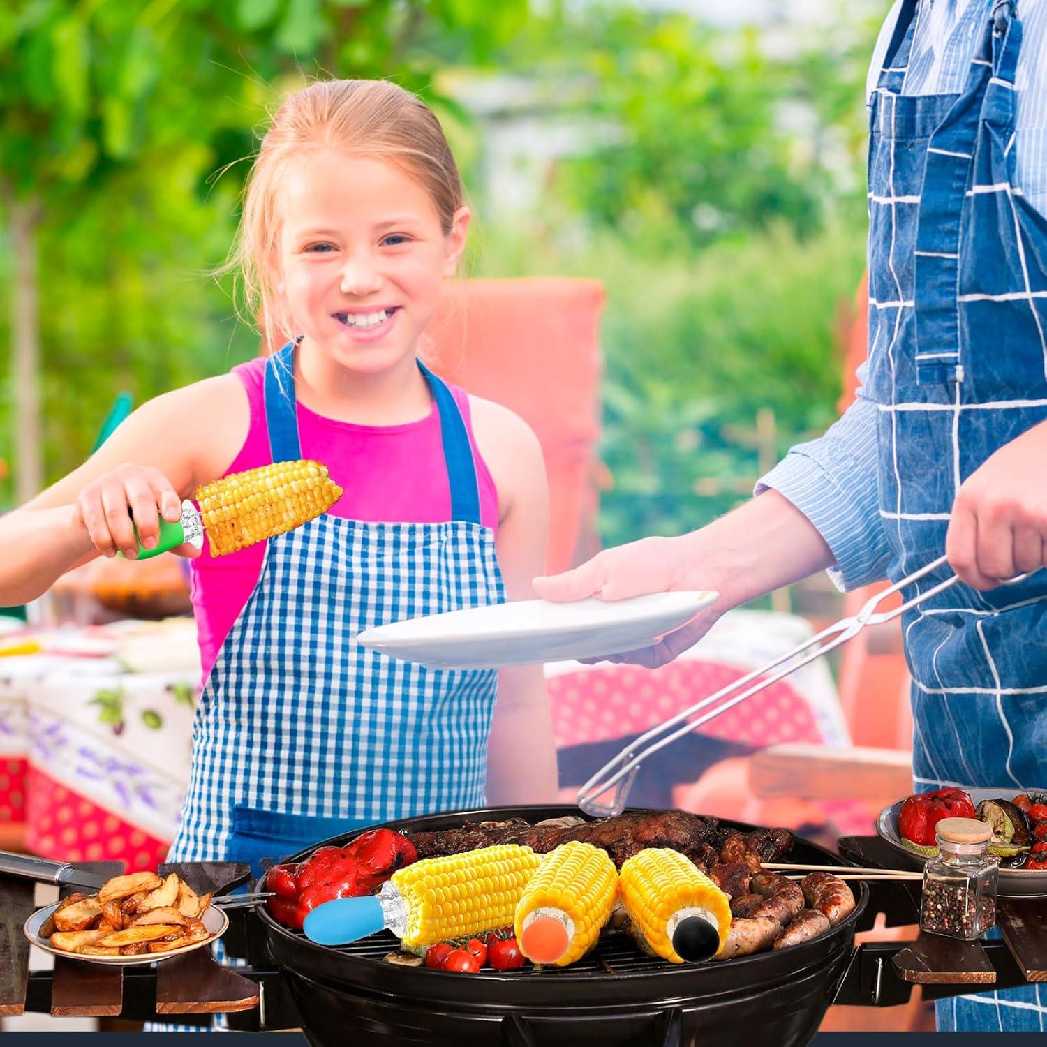 10 Piezas Sujetadores de Mazorcas de Maíz AUGHOA, Acero Inoxidable