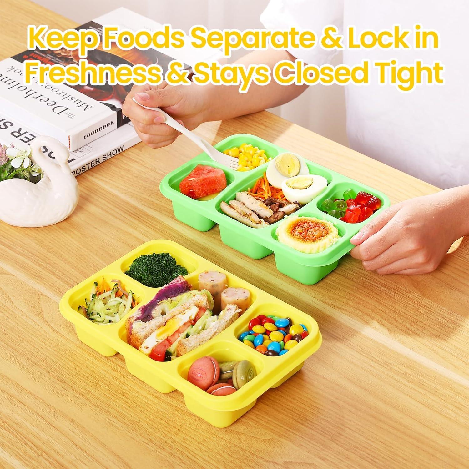 Cajas Bento IVEETTY 4 Pack 5 Compartimentos Reutilizables