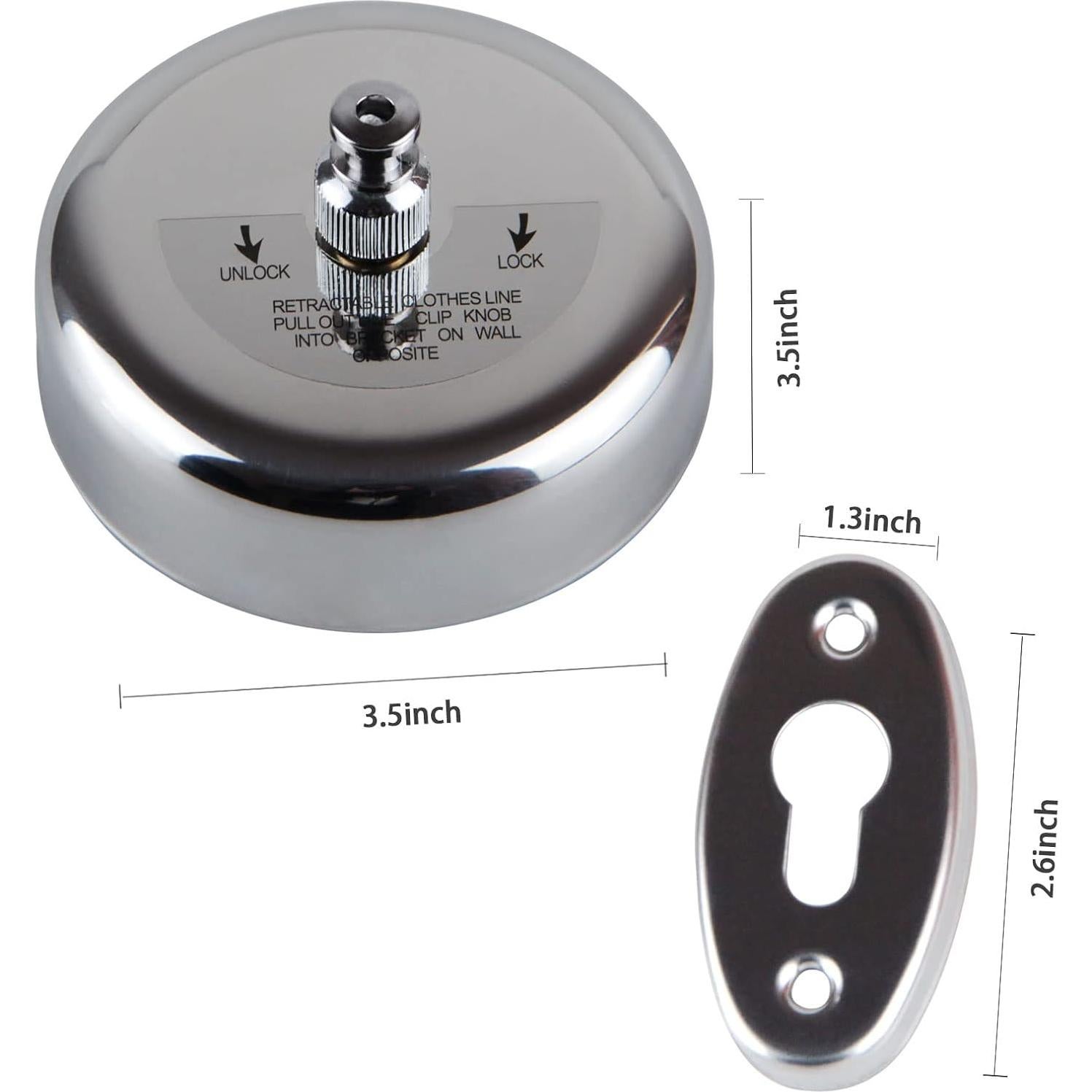 Cuerda de Ropa Retráctil JHHSYU 2.8m Acero Inoxidable Resistente