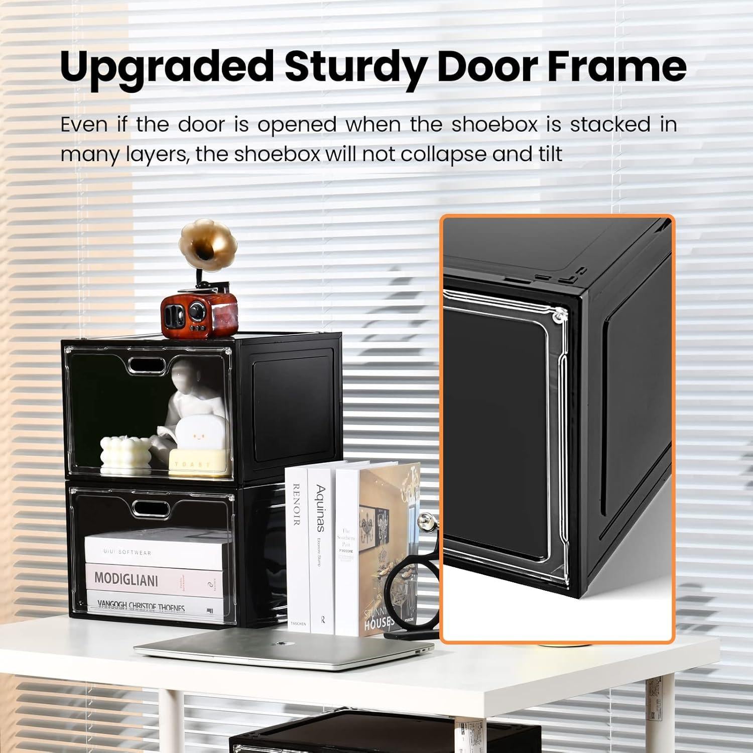 Organizador de Zapatos Amllas - 8 Cajas Apilables Transparentes