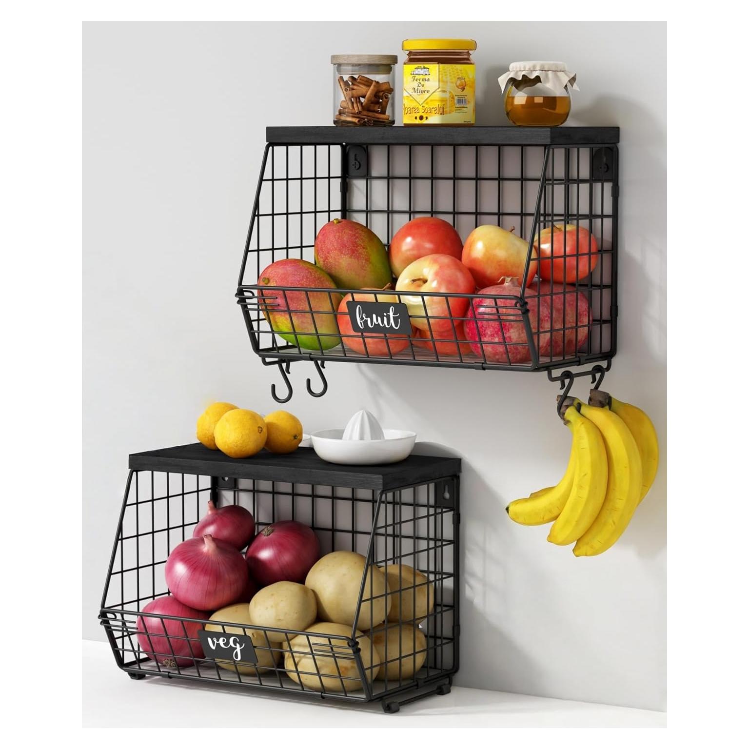 Juego de 2 cestas de almacenamiento colgantes Goozii 30x19.5x23cm