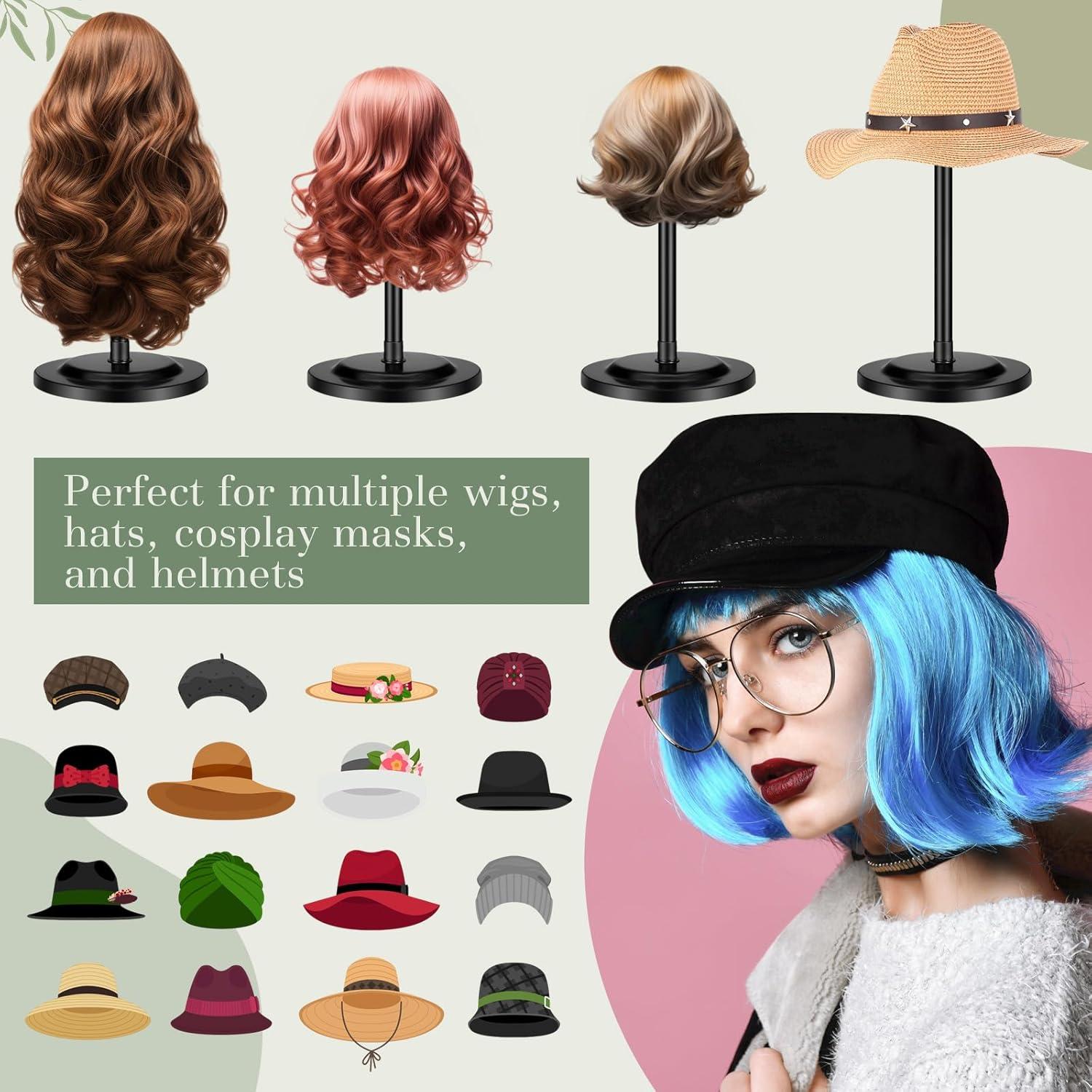 Soporte para Pelucas Geelin 4 Piezas Altura Ajustable Negro