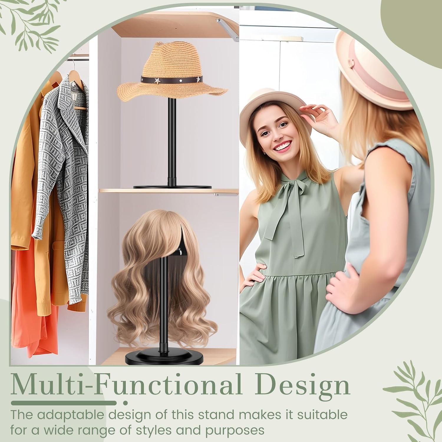 Soporte para Pelucas Geelin 4 Piezas Altura Ajustable Negro