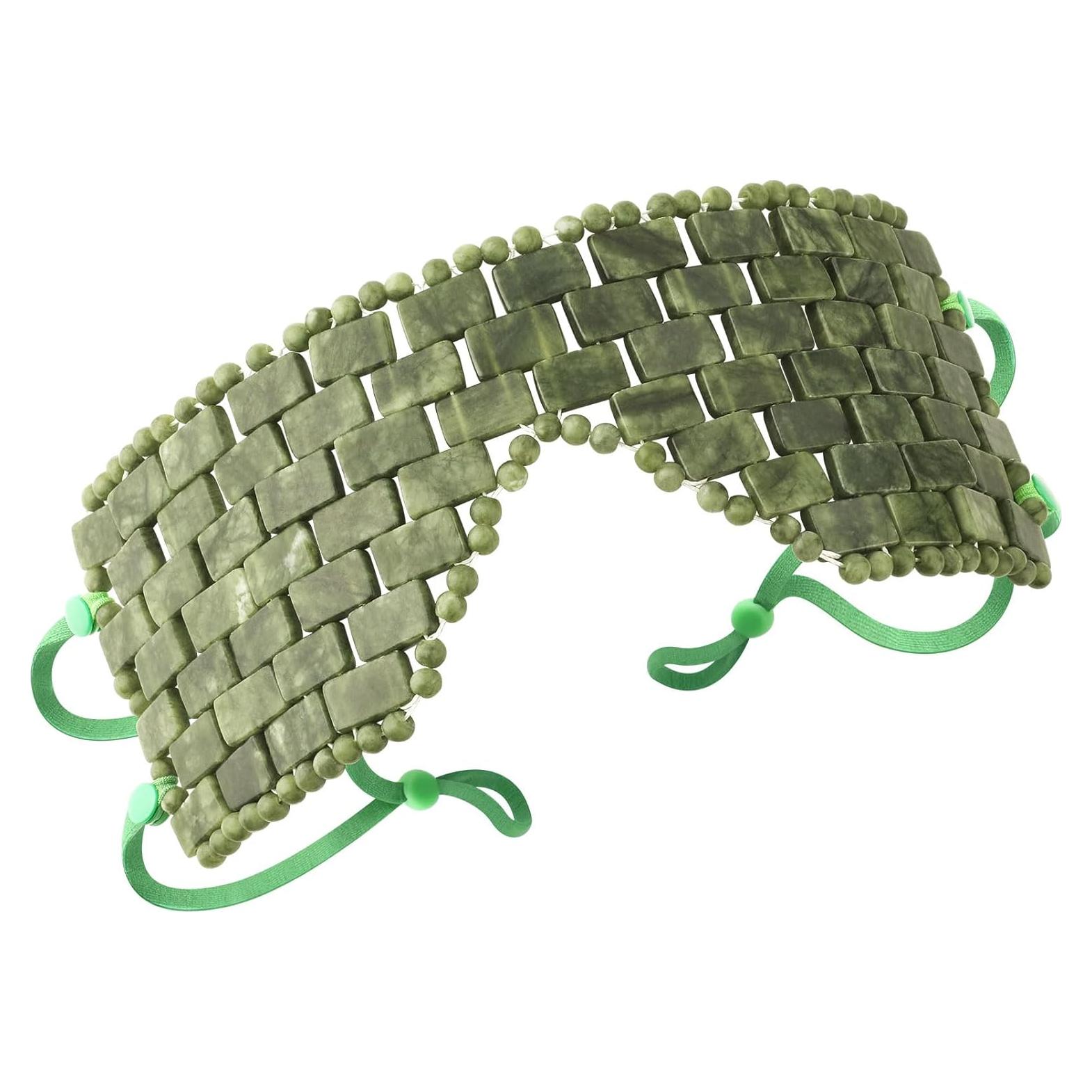 Máscara de Ojos de Jade LazyGa con Cintas Verdes 24x9cm
