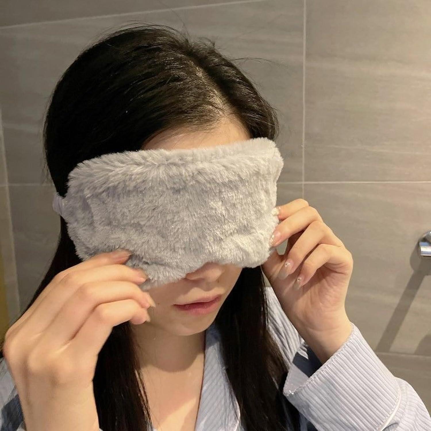 Máscara de Sueño de Felpa N-KONGJIAN 2PCS Ajustable para Ojos