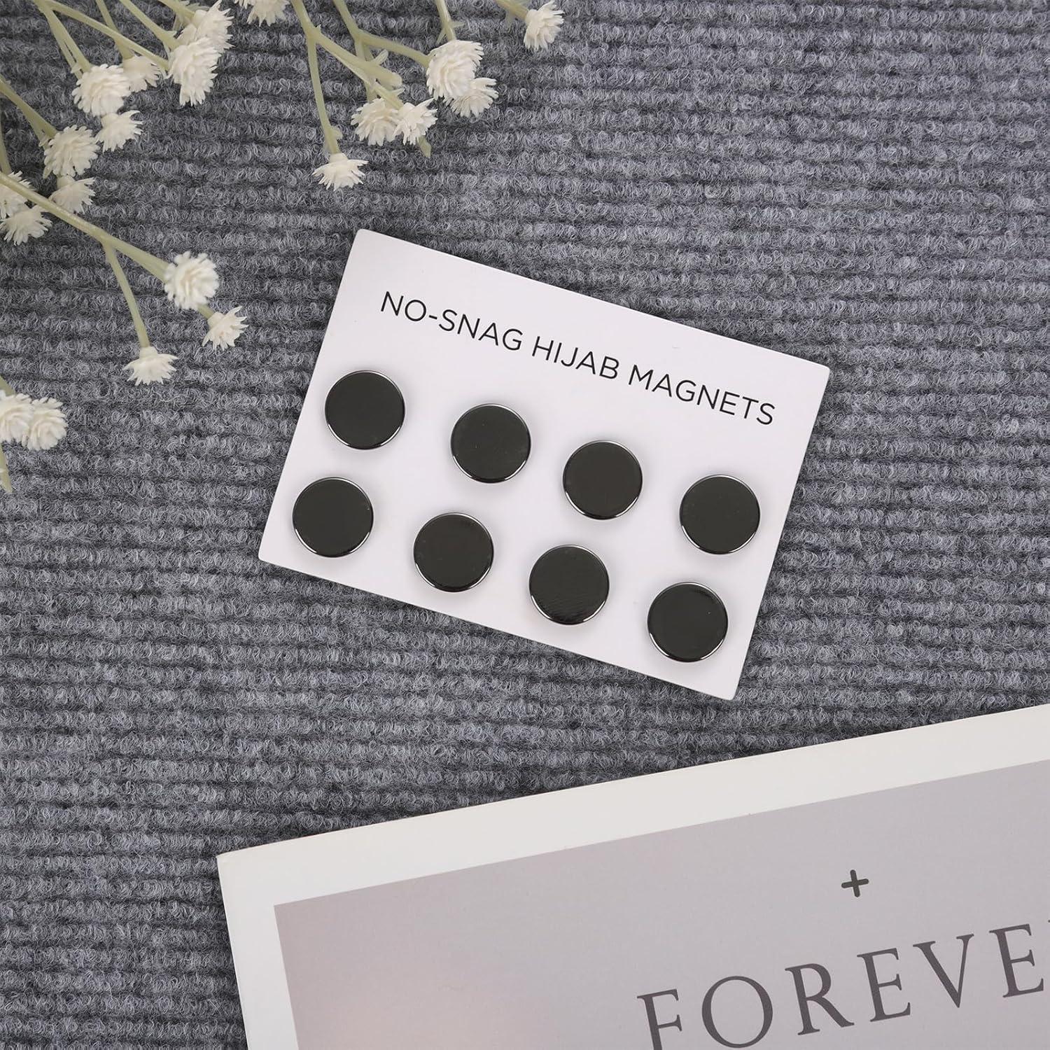 8 Alfileres Magnéticos para Hijab PEUTIER - Cierre Sin Agujas Negro