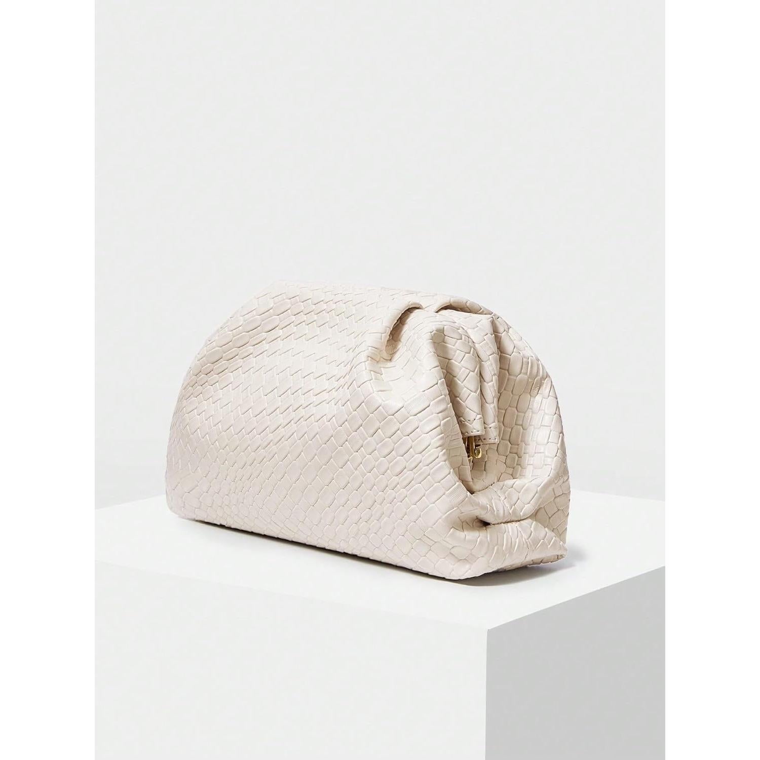 Bolso Clutch Woven QWINEE para Mujeres - Cuero PU Elegante