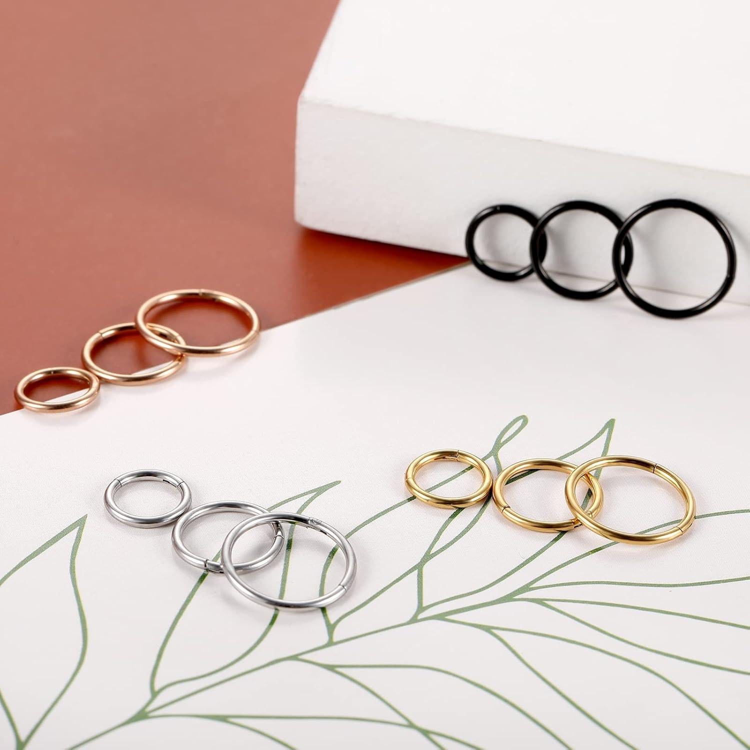 Aros de Nariz Funtopia 12 Pcs Acero Quirúrgico 316L 18g