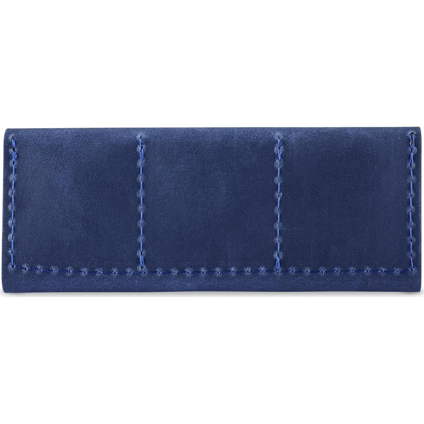 Estuche Porta Tarjetas SD de Cuero MAKYN Azul - Organizador 6 Tarjetas