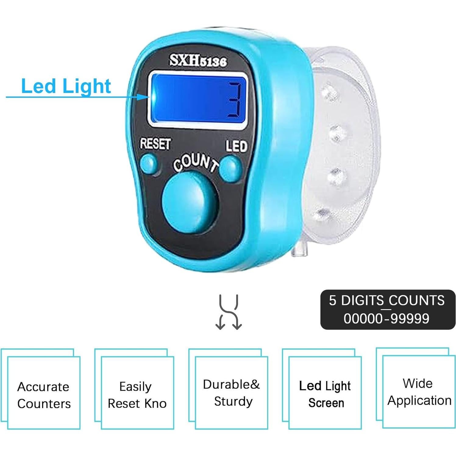 Contador de Dedos Electrónico TESEAS - Paquete de 6 Unidades LED