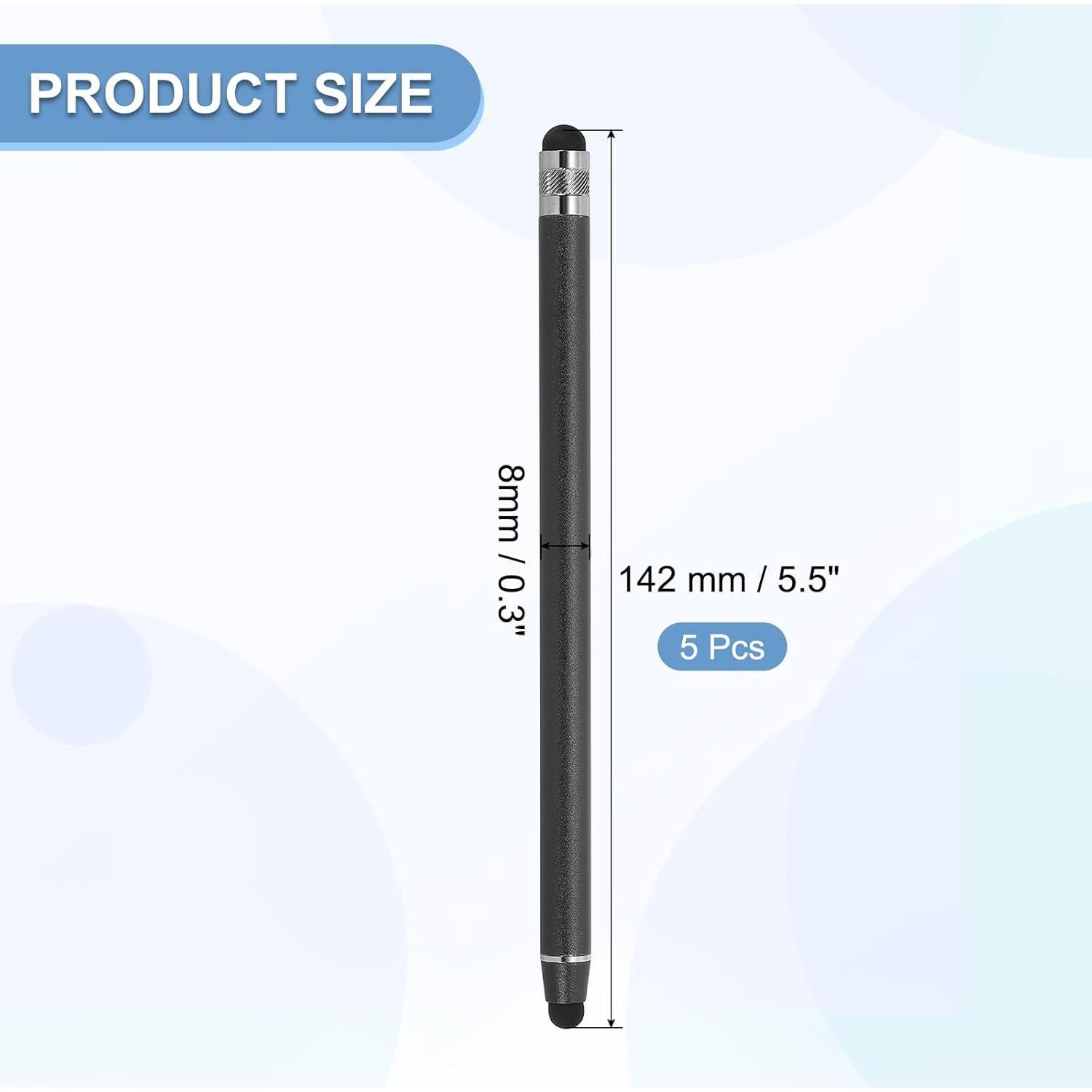 Bolígrafos Stylus PATIKIL 5 Pcs Alta Sensibilidad Negro