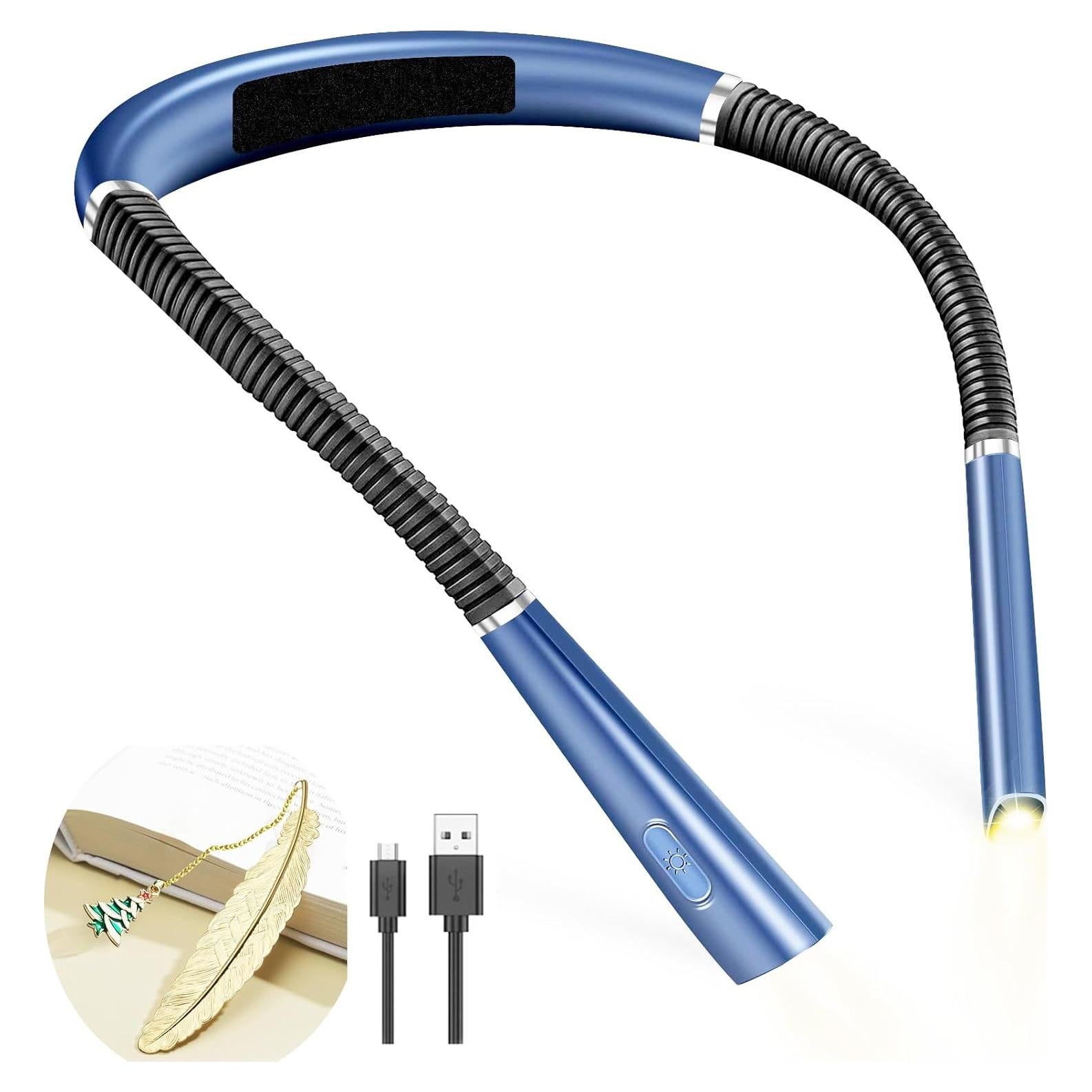 Luz de Lectura Recargable para Cuello CQP-DZ-006 3 Brillos Azul