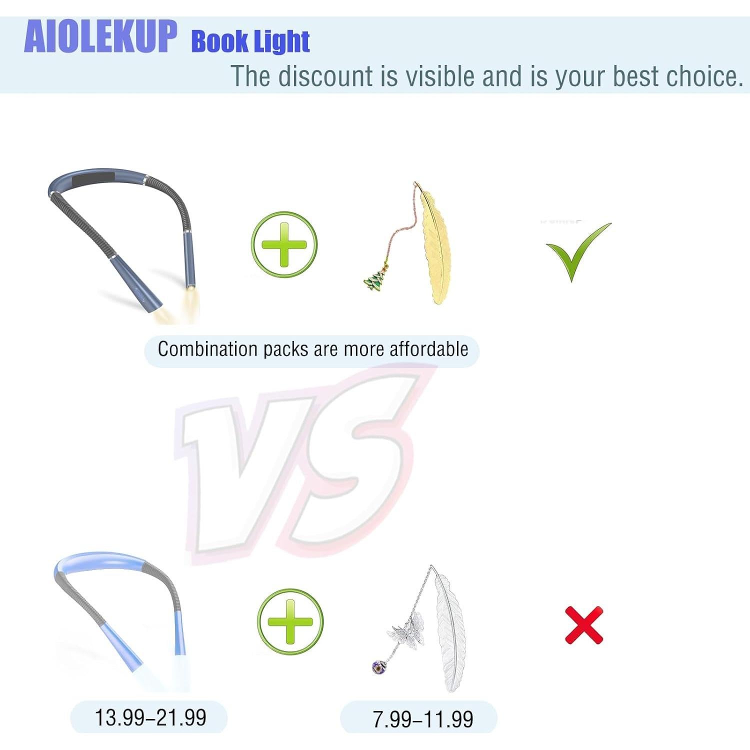 Luz de Lectura Recargable para Cuello CQP-DZ-006 3 Brillos Azul