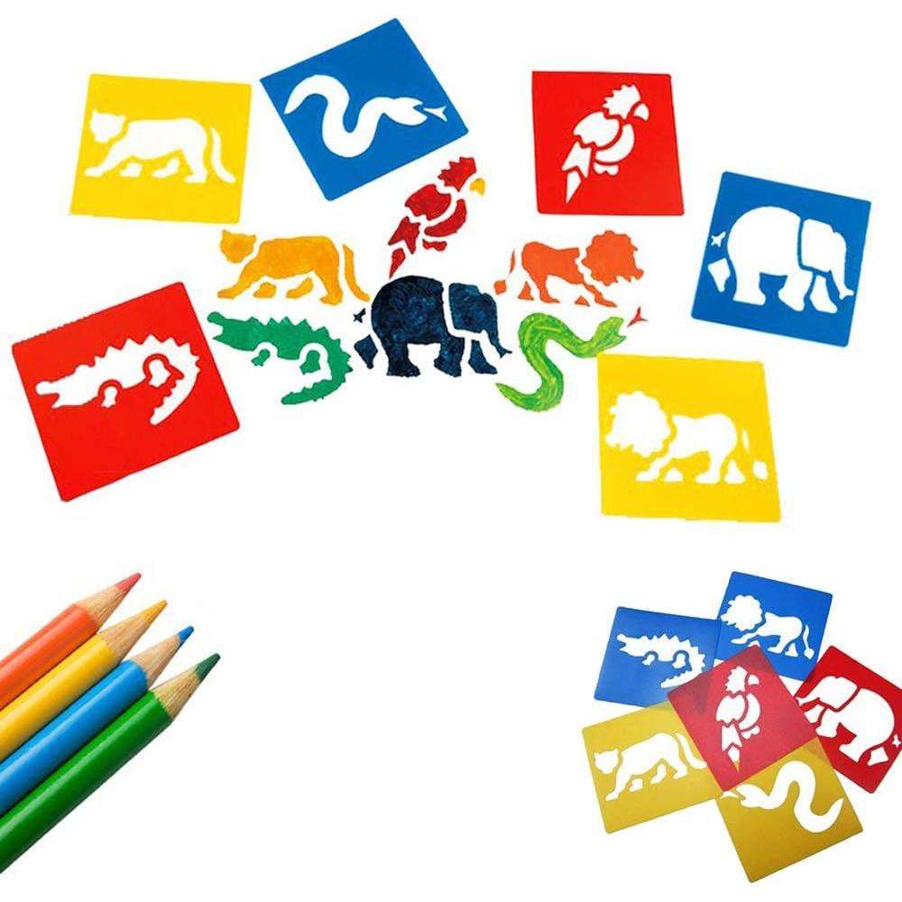 Plantillas de Dibujo Lependor 36 Piezas para Niños - Lavables