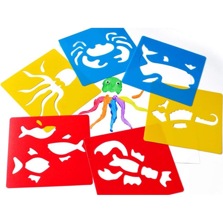 Plantillas de Dibujo Lependor 36 Piezas para Niños - Lavables