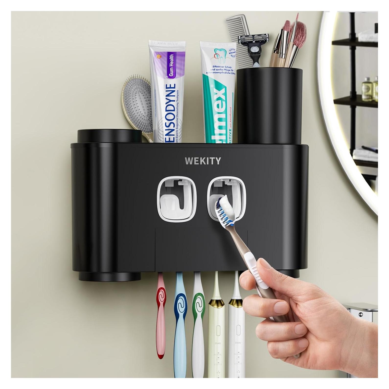 Soporte para Cepillos de Dientes WREWING Negro Multifuncional