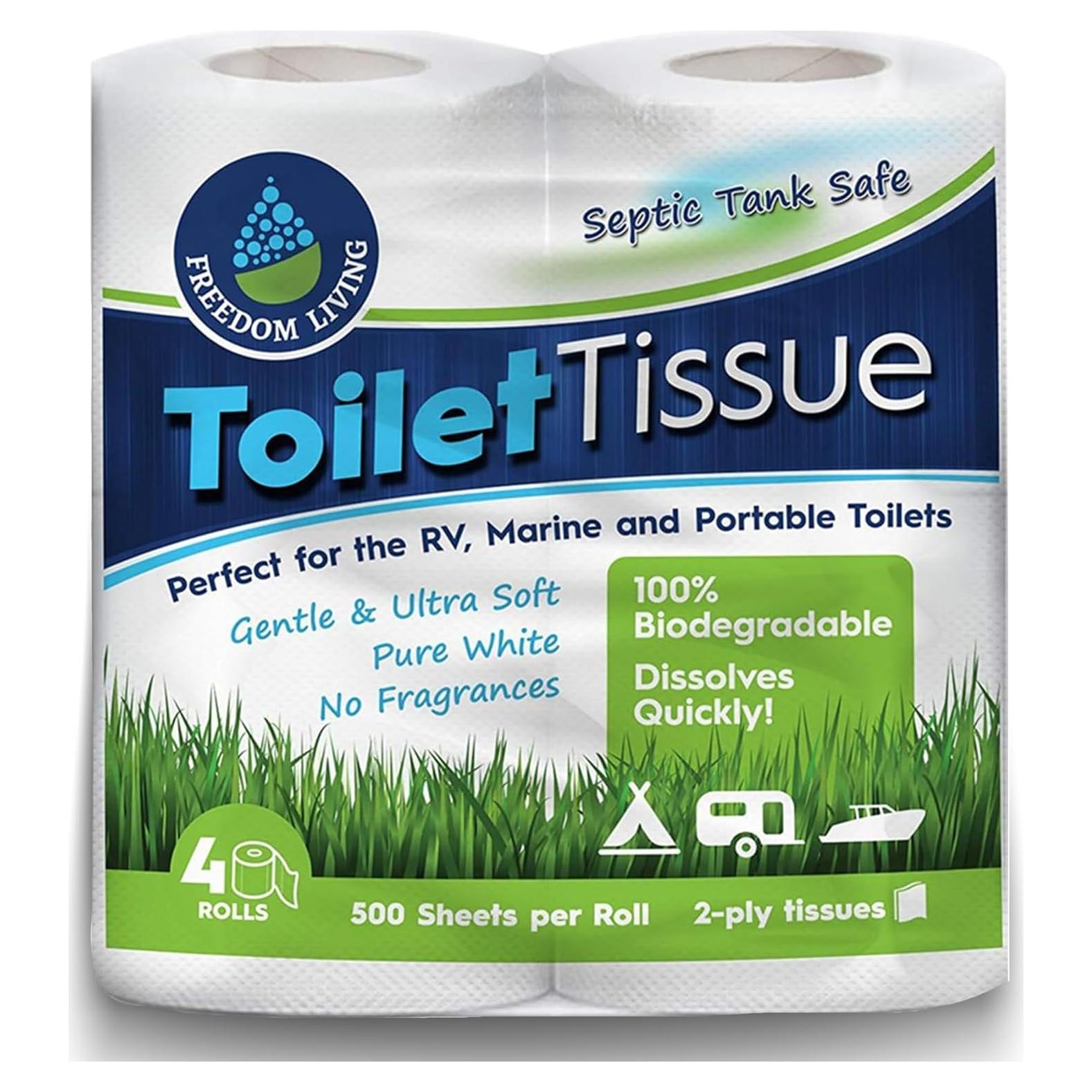 Papel Higiénico Biodegradable Freedom Living 4 Rollos 500 Hojas