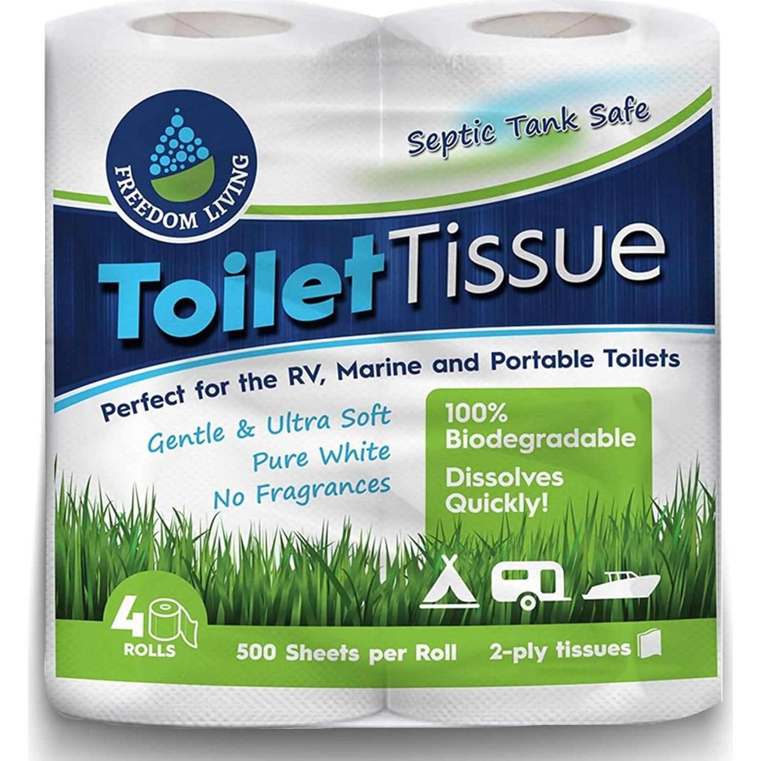 Papel Higiénico Biodegradable Freedom Living 4 Rollos 500 Hojas