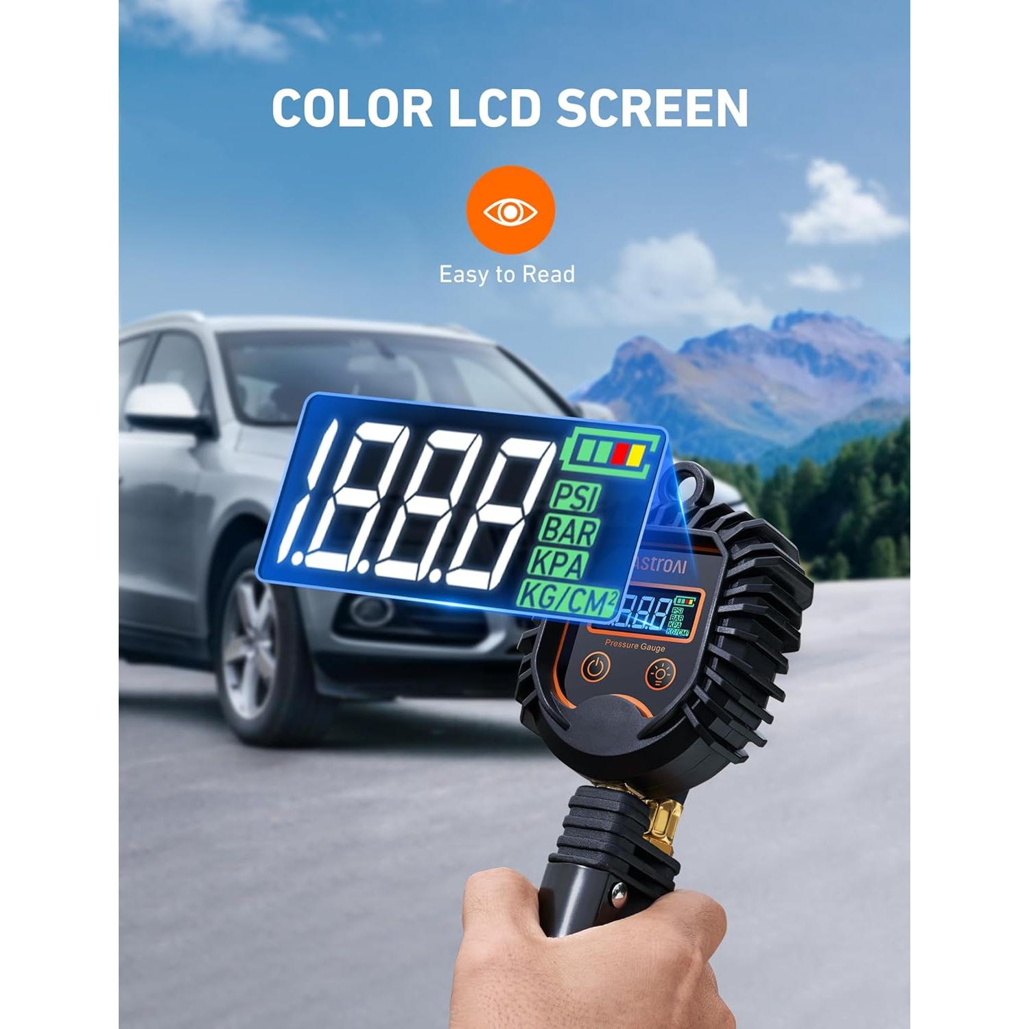 Inflador Digital de Neumáticos AstroAI 250 PSI con Manómetro