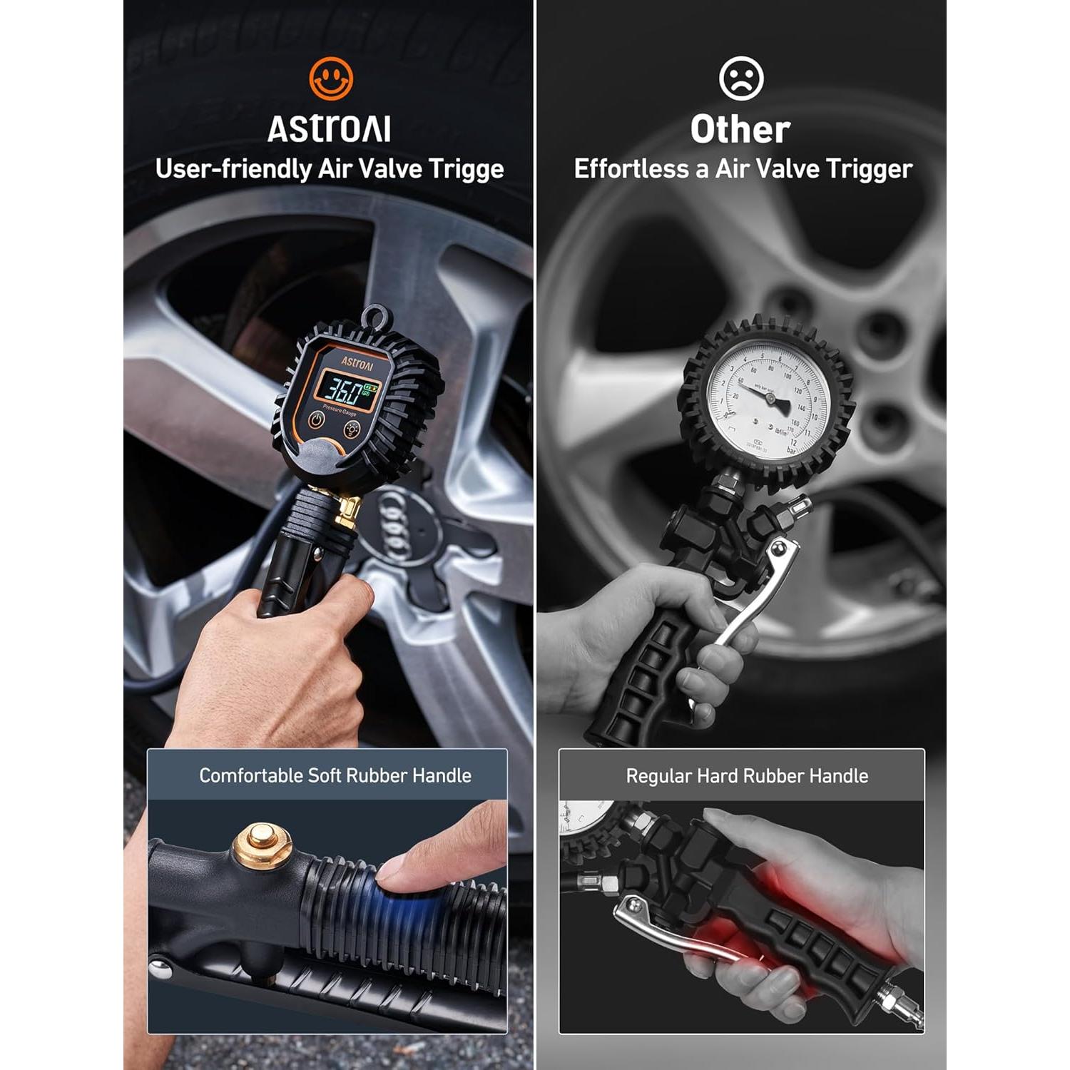 Inflador Digital de Neumáticos AstroAI 250 PSI con Manómetro