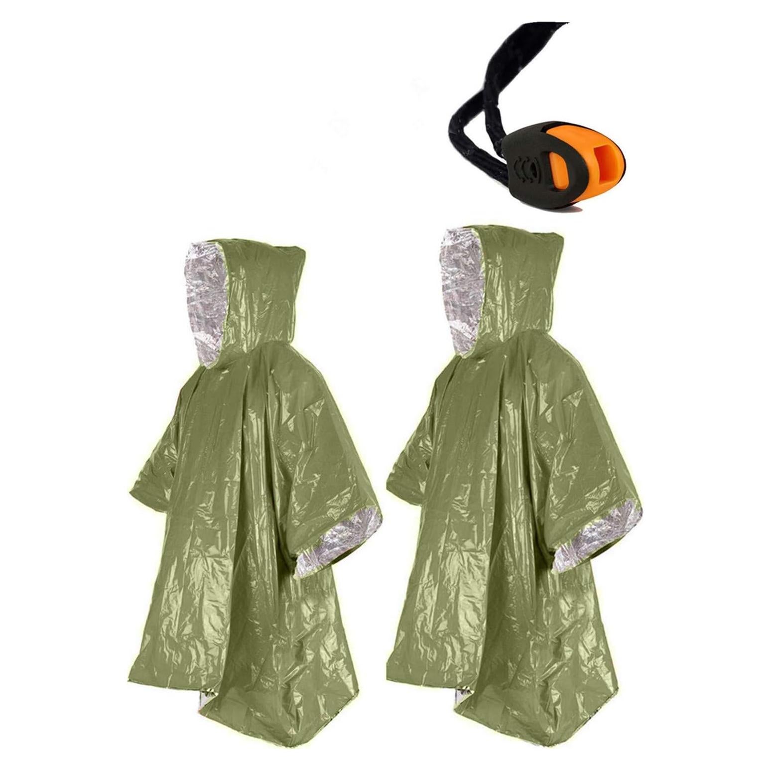 Poncho de Emergencia Verde Ninth C - Impermeable y Térmico 100x125 cm