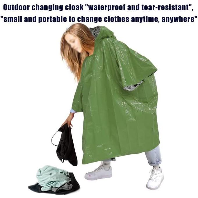 Poncho de Emergencia Verde Ninth C - Impermeable y Térmico 100x125 cm