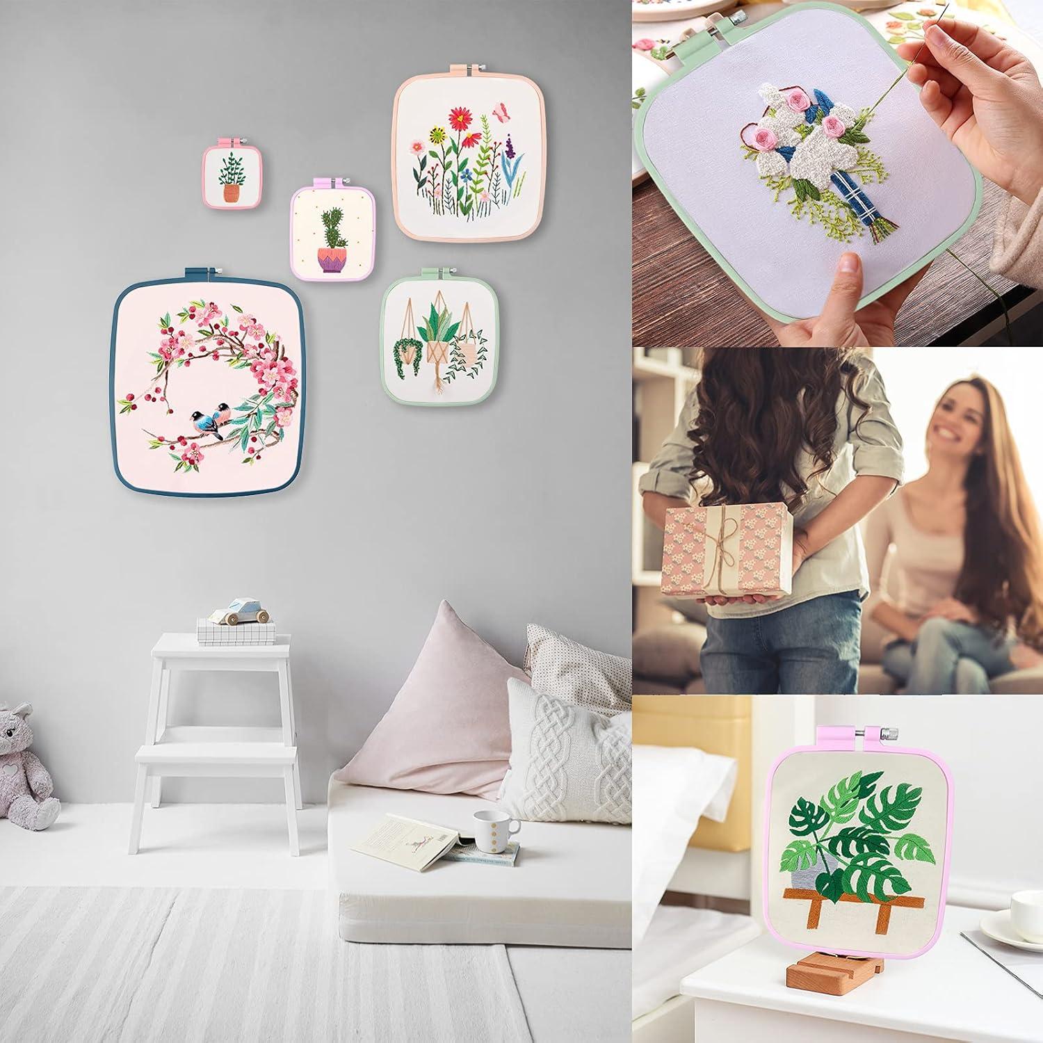 Juego de Aros de Bordado ZOCONE 3Pcs Rectangulares ABS