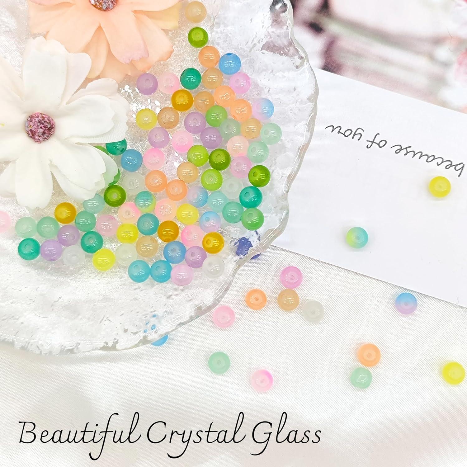 Kit de Perlas de Vidrio NEWMIAO 1188 Piezas 6mm 22 Colores