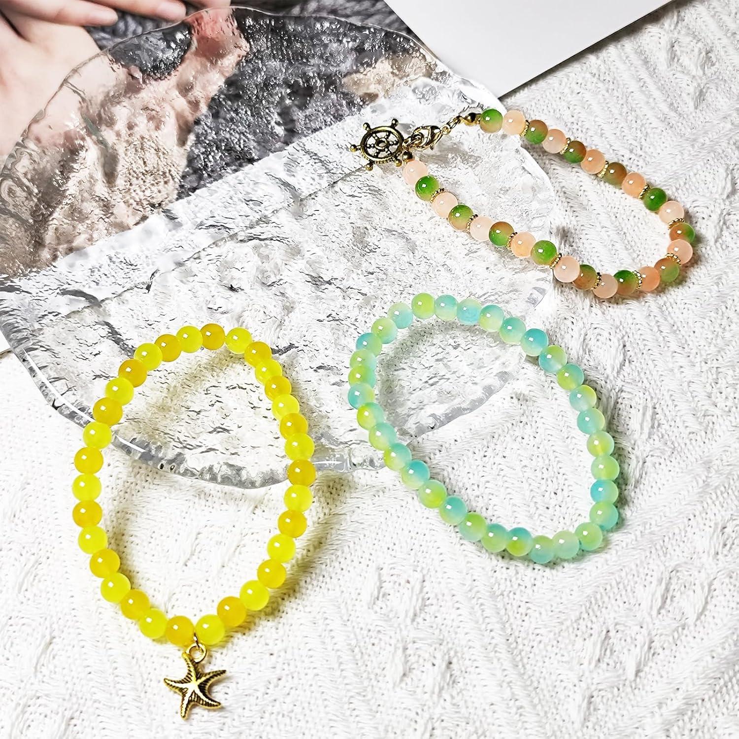 Kit de Perlas de Vidrio NEWMIAO 1188 Piezas 6mm 22 Colores