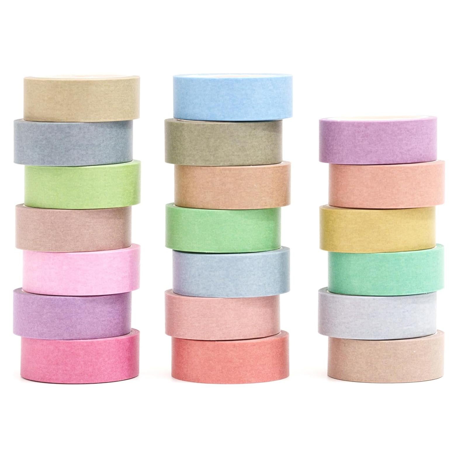 YUBBAEX 20 Rollos de Cinta Washi Decorativa Macaron 15mm