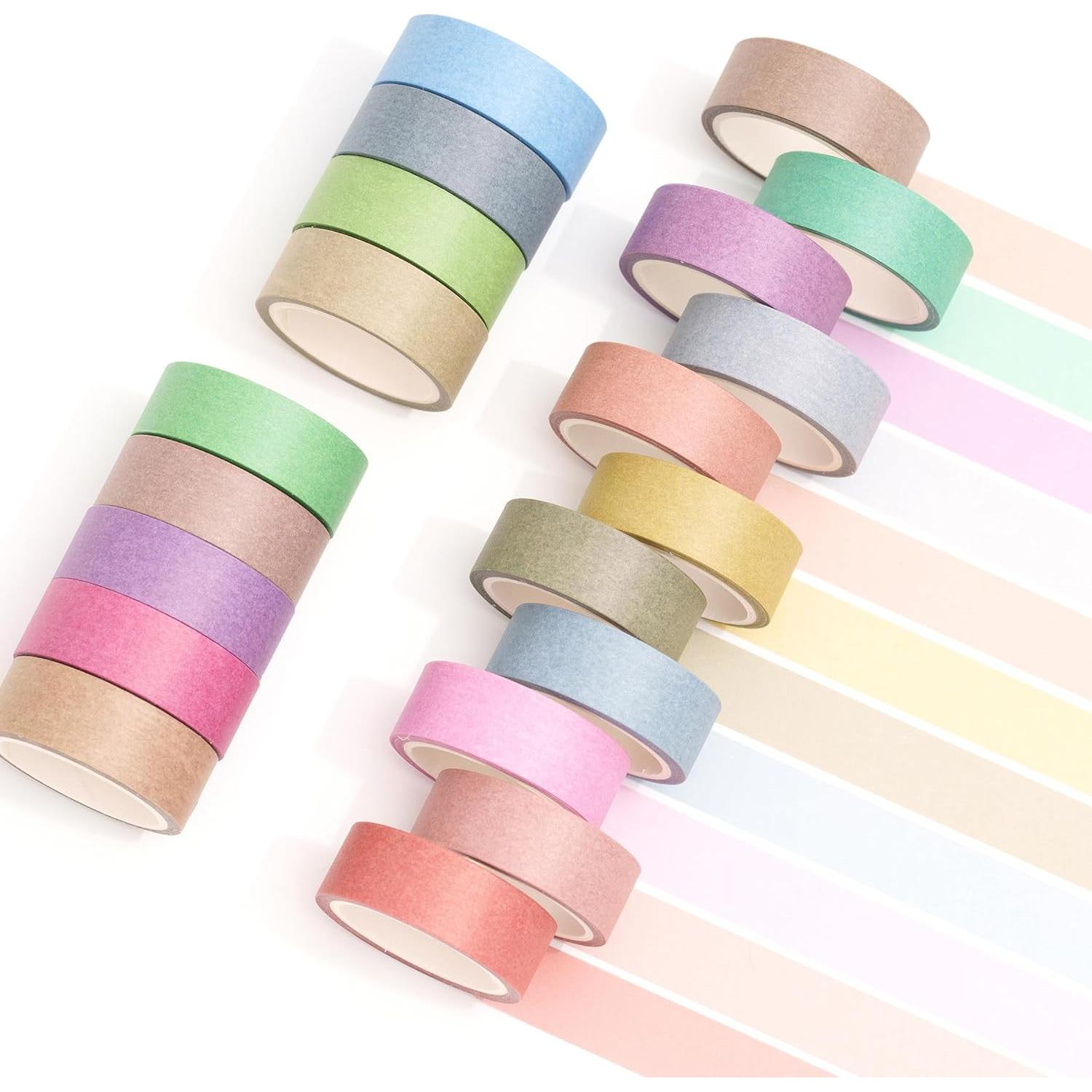 YUBBAEX 20 Rollos de Cinta Washi Decorativa Macaron 15mm