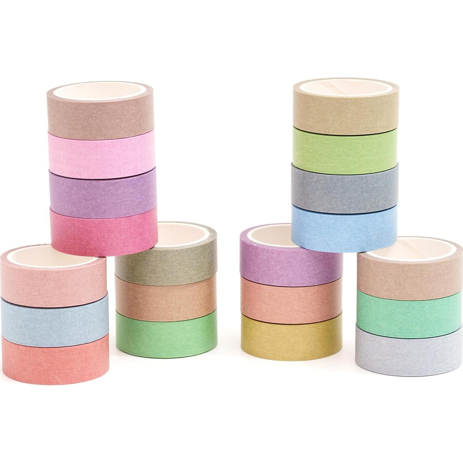 YUBBAEX 20 Rollos de Cinta Washi Decorativa Macaron 15mm