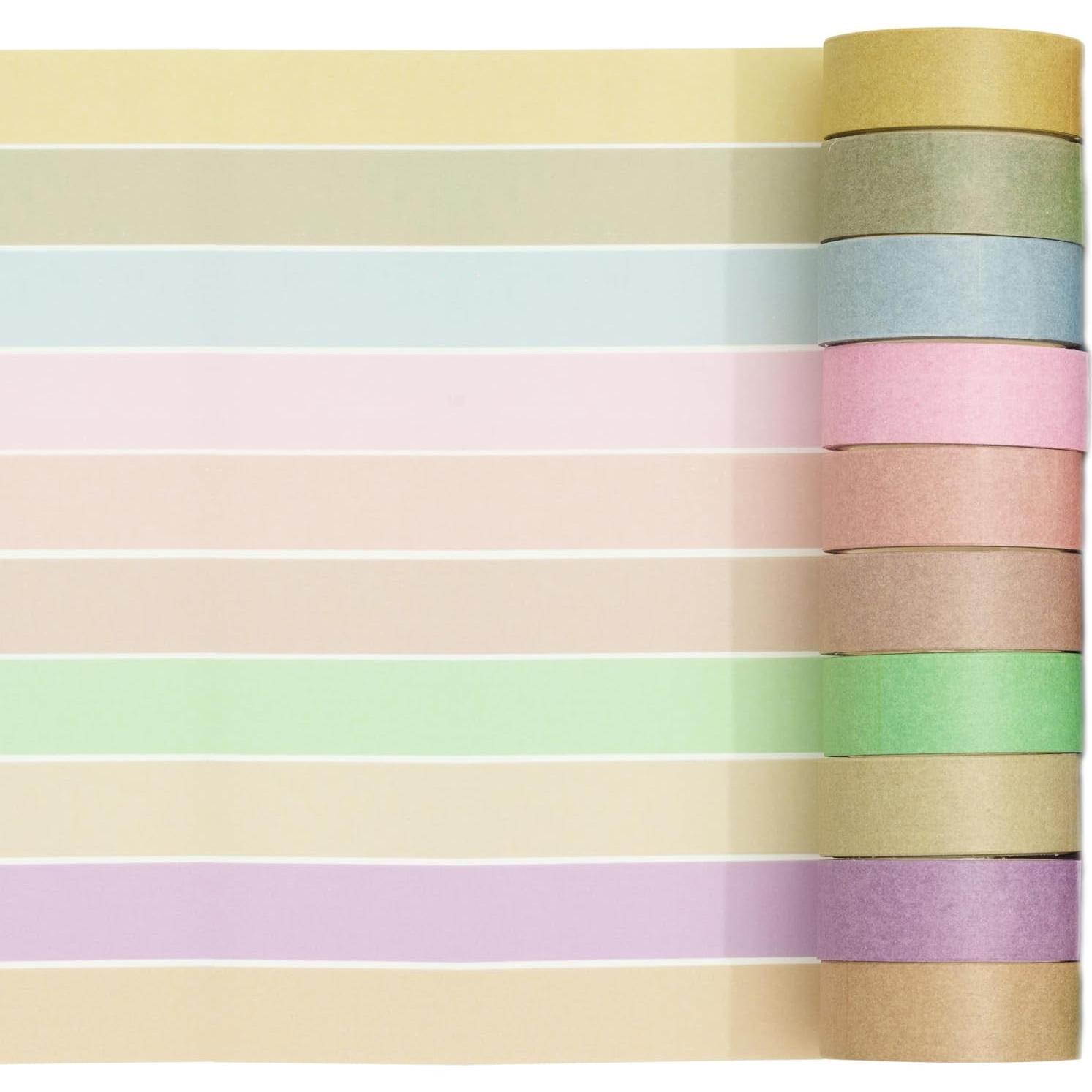 YUBBAEX 20 Rollos de Cinta Washi Decorativa Macaron 15mm