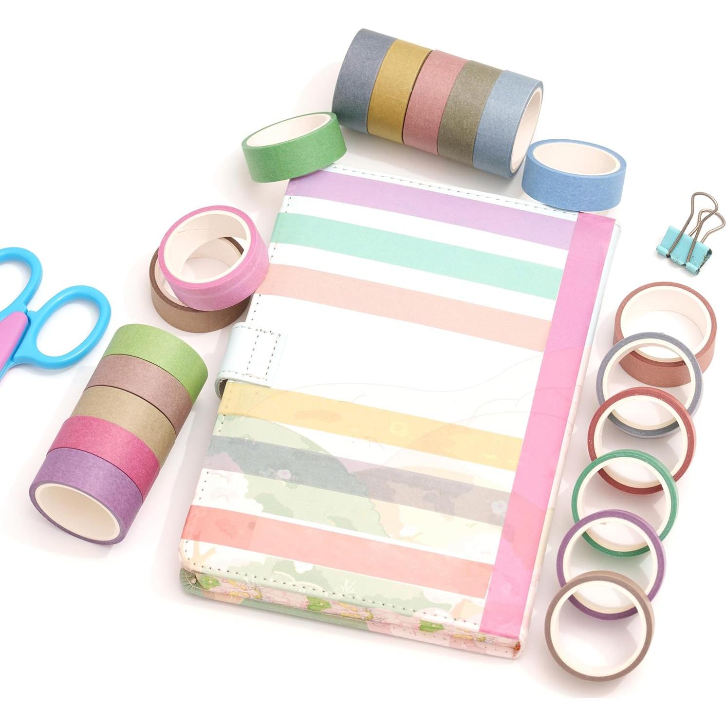 YUBBAEX 20 Rollos de Cinta Washi Decorativa Macaron 15mm
