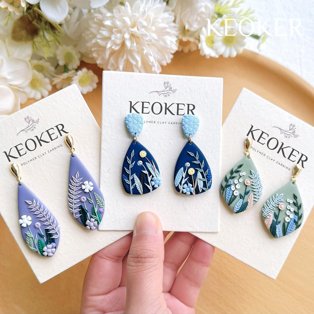 Cortadores de Arcilla Keoker 20 Piezas Floral 3D para Joyería
