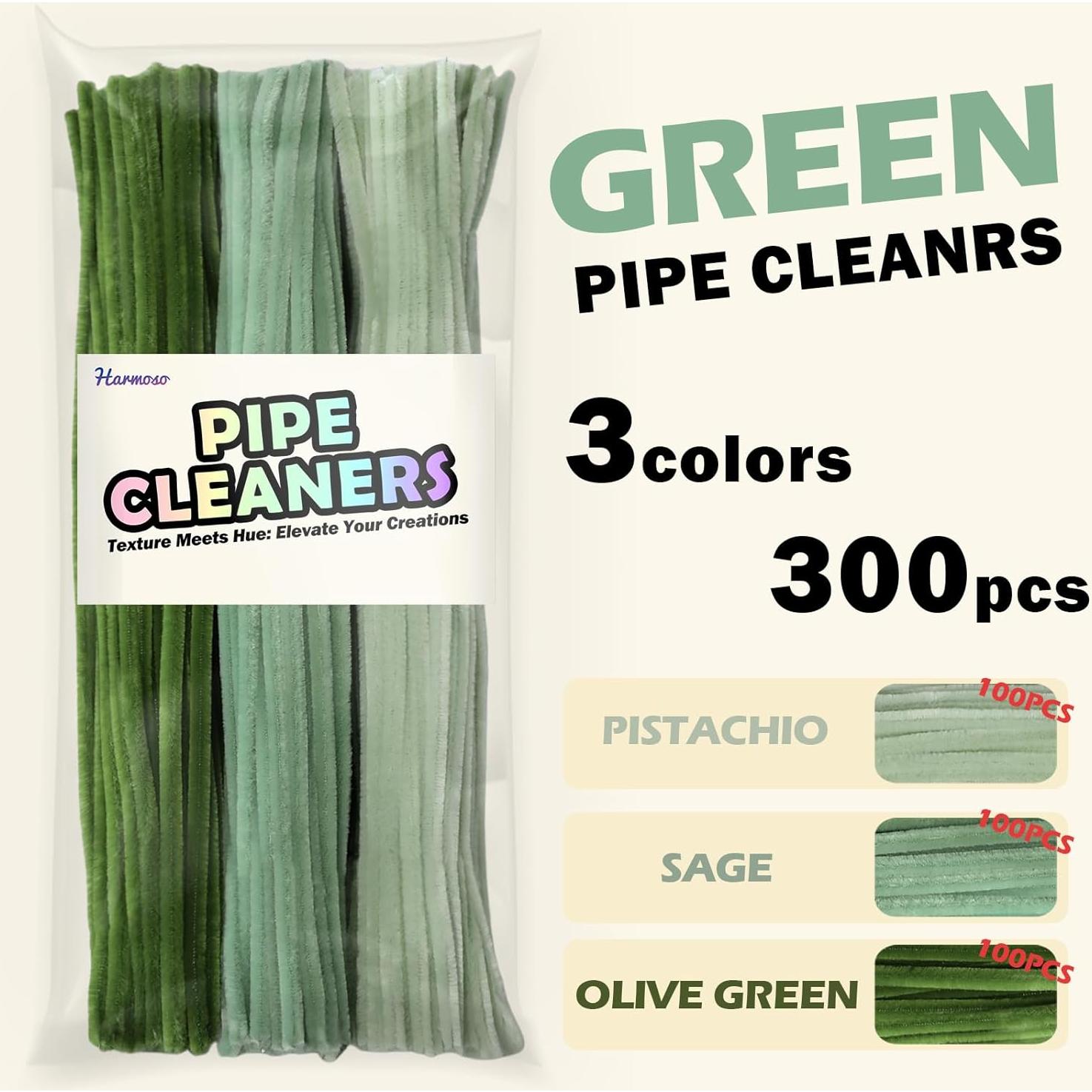 300 Limpiapipas Ombre Verde Claro Harmoso para Manualidades